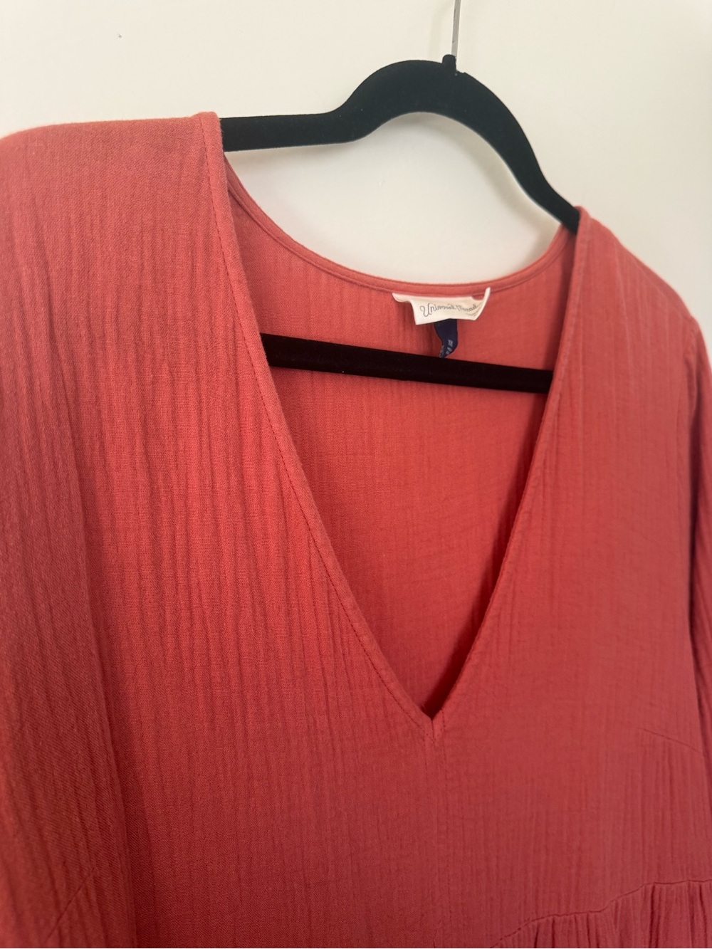 Universal Thread Rust-Toned V-Neck Tiered Maxi Dress 100% Cotton Pockets XXL - Picture 2 of 10
